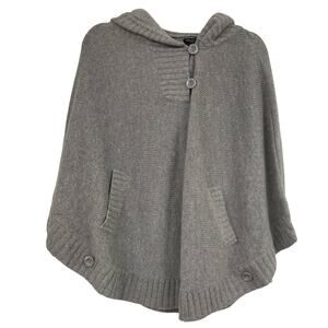 Tulula Cashmere Grey Cable Knit Poncho Sweater XS